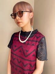 【milk tea】ハイトーンボブ_フルバング_ミルクティー