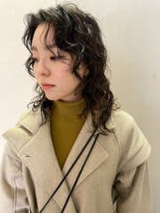 【hard wave】ミディアムレイヤー_ウェーブパーマ