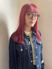 【RED】ワイドバング_レッドカラー_パツっとロング