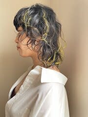 【design】ウルフパーマ_ポイントカラー_ハイライト