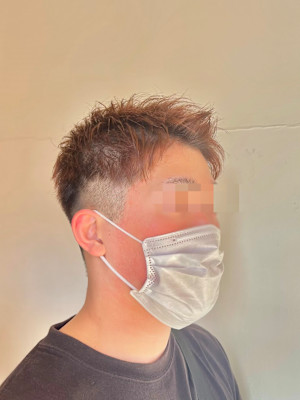 【立川】アップバング×オレンジブラウン【メンズカット】