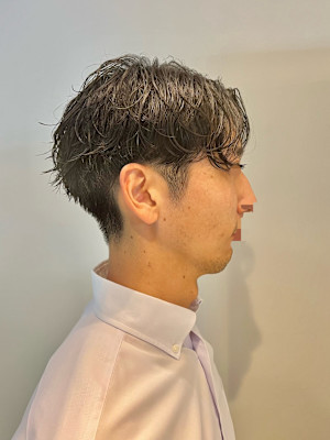 【立川】シャドウパーマ×センターパート【メンズカット】