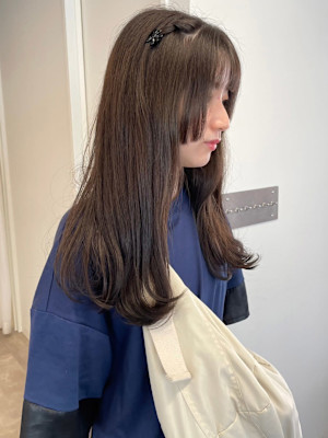 透明感カラーオリーブベージュ＊姫カットロングニュアンスカラー