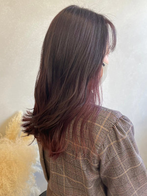 インナーカラーピンク×ピンクパープル＊透明感春カラー