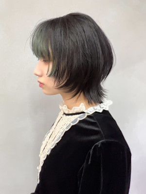 ウルフレイヤーフェイスフレーミングカラー＊アッシュグリーン