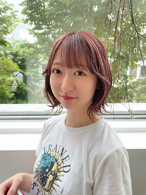 【SOLVER 佐藤】 ゆるふわ外はねピンクベージュ