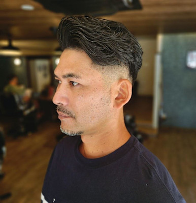 フェードカット×ウェーブパーマ