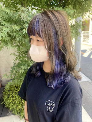 人と違った色にしたいインナーカラーパープル