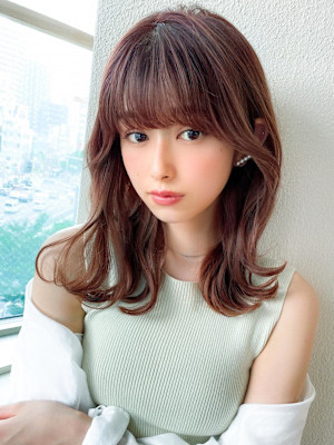 30代/40代/小顔ヘア/前髪/こなれミディ