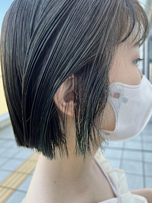 《cropes辻堂 阿部》ボブとオリーブグリーンとインナーと