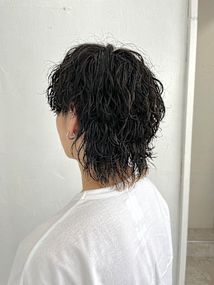 メンズウルフ波巻きパーマ