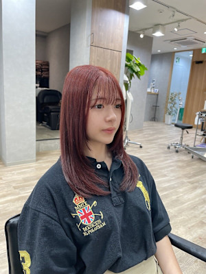 G チェリーレッド/レイヤーカット