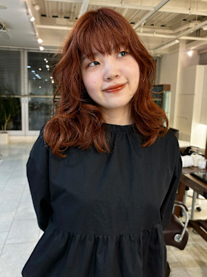 ブリーチなしオレンジブラウン