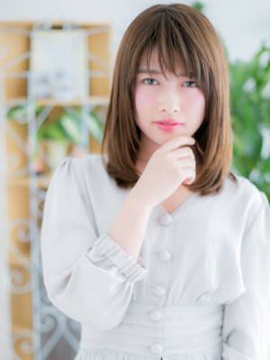 ことりベージュ★ツヤ髪内巻きワンカール