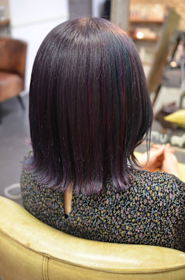 パープルボブヘア