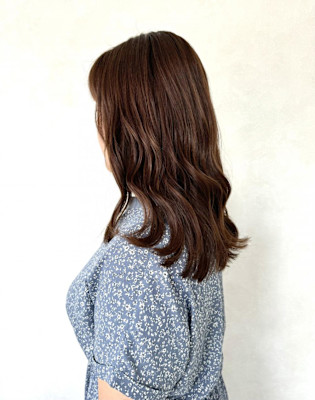 ミルクティーベージュカラー・セミロングレイヤー