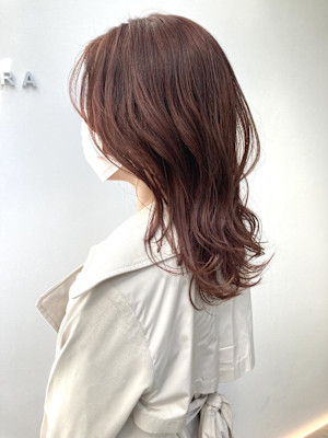 デザインカラー/レイヤーカット/ウェットヘア/オリーブ