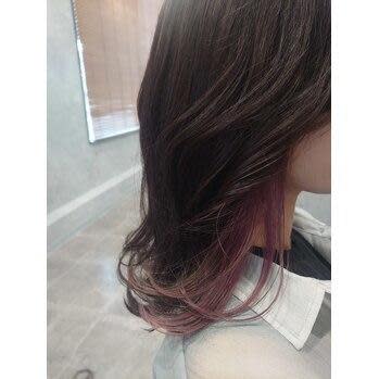 スモーキーピンク×オーバーイヤリングカラー