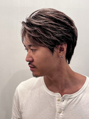 メンズバレイヤージュ×毛流れフェザーショート