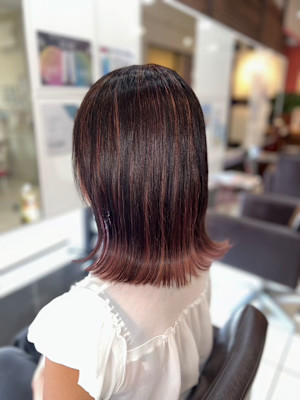 インナー×ハイライト×ピンクカラー