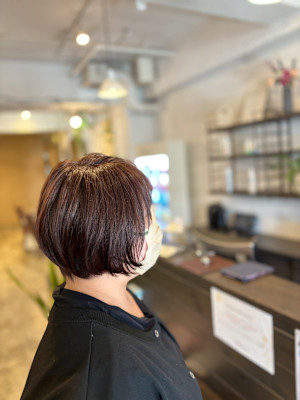 ピンクブラウンで可愛らしい白髪染め