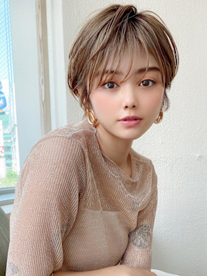 30代/40代/小顔/前髪/イメチェン/ショートボブ