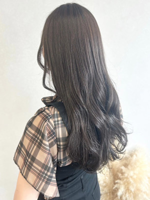 ニュアンスカラーオリーブベージュ＊透明感カラーロング