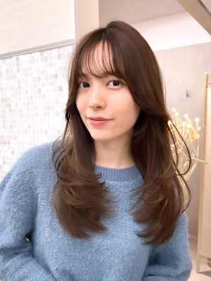 前髪/レイヤーカット/ワンカールレイヤー/銀座/20代/30