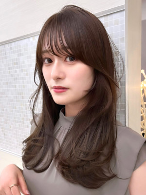 大人顔まわり/ロングレイヤー/シースルー銀座/20代/30代