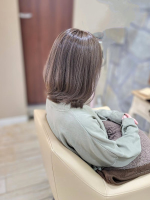 ボブレイヤー×グレージュ