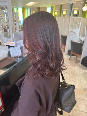 ピンクカラー　韓国ヘア 10代20代30代