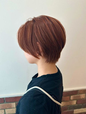 オレンジカラー　ショート　暖色カラー