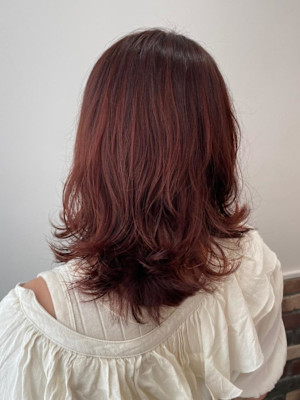 浅草　パーマ　ボブ　オレンジ　20代30代40代