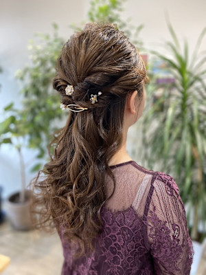 ハーフアップアレンジ