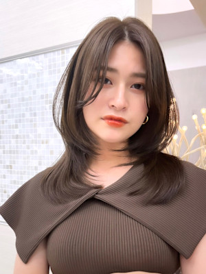 くびれレイヤー/顔まわりレイヤー/シースルー/銀座/20代/