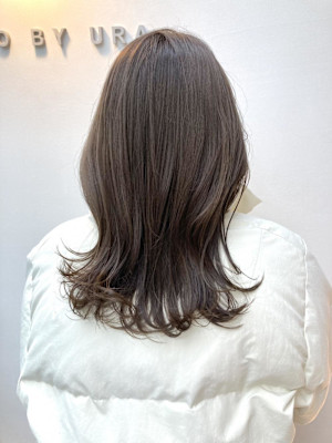 美髪/大人かわいい/こなれミディ/サンドベージュ