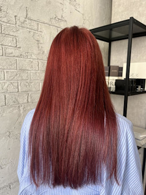 30.40代白髪ぼかしダブルカラーレッドピンク