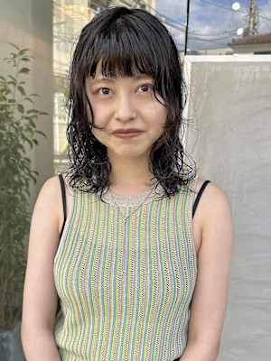 ミディアムレイヤー/パーマ/レイヤーパーマ/顔まわりカット