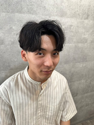 ニュアンスパーマ　センターパート