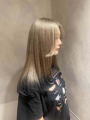 ハイトーン/ミルクティーベージュ/エンドカラー