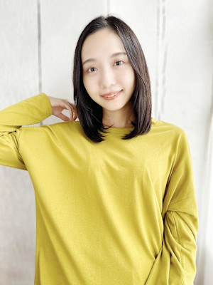 かきあげバングのナチュラルワンカール