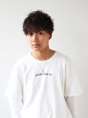 スパイラルパーマ×マッシュ