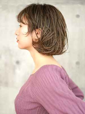 大人ボブパーマ