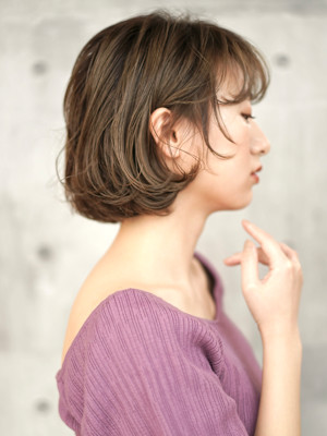 大人ボブパーマ