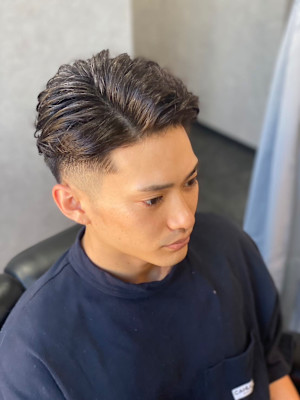 フェード×七三リバースパーマ