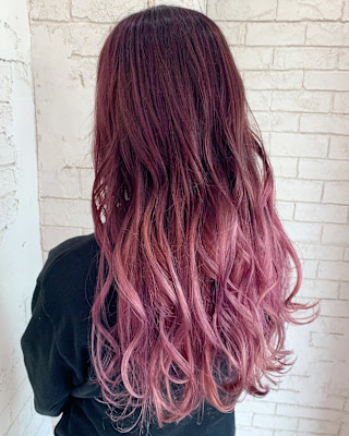 ホワイトピンクグラデーションケアブリーチ所沢練馬