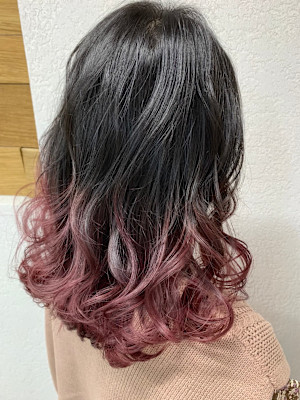 ピンクグラデーションケアブリーチ所沢練馬