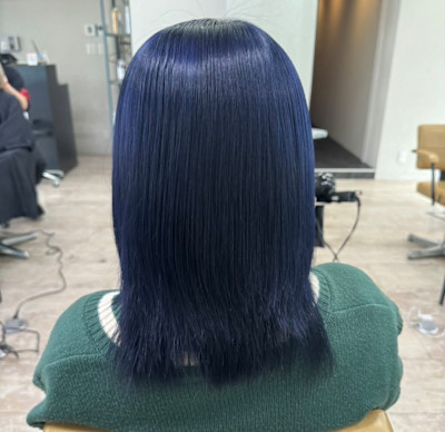 ネイビーブルーボブケアブリーチ所沢練馬