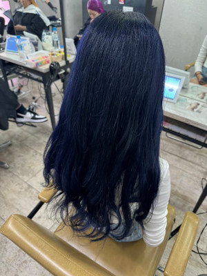 ネイビーブルーロングレイヤーケアブリーチ所沢
