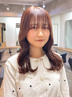 ピンクブラウン_ゆるふわロング